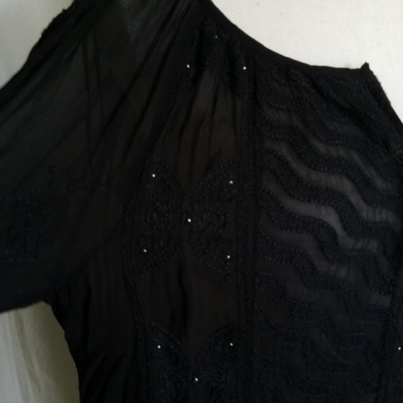 Lucky Brand Embroidered Blouse w/Embellishments - Picture 4 of 7